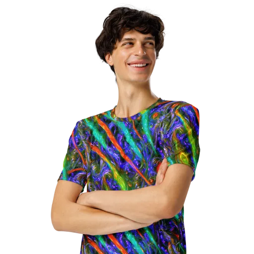 Turbulent Prism on a Men's Crew Neck T-Shirt