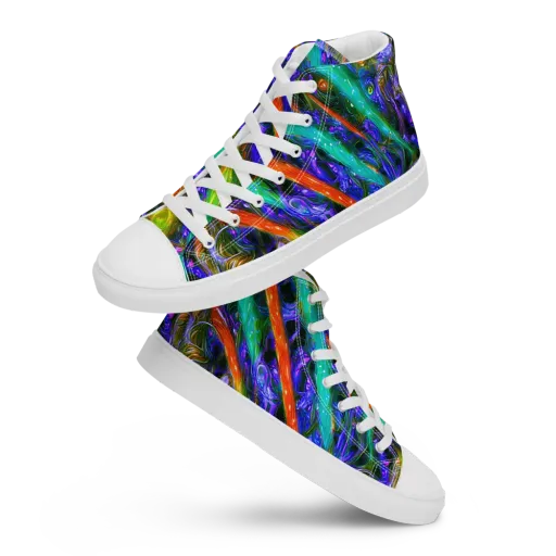 Turbulent Prism on a Men's High Top Canvas Shoes