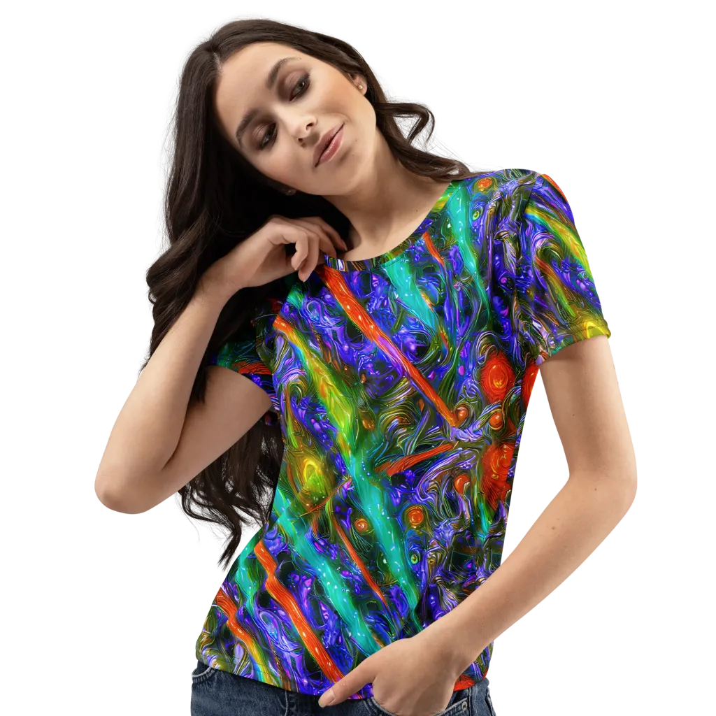 Turbulent Prism on Women's Crew Neck T-Shirt — Left Front