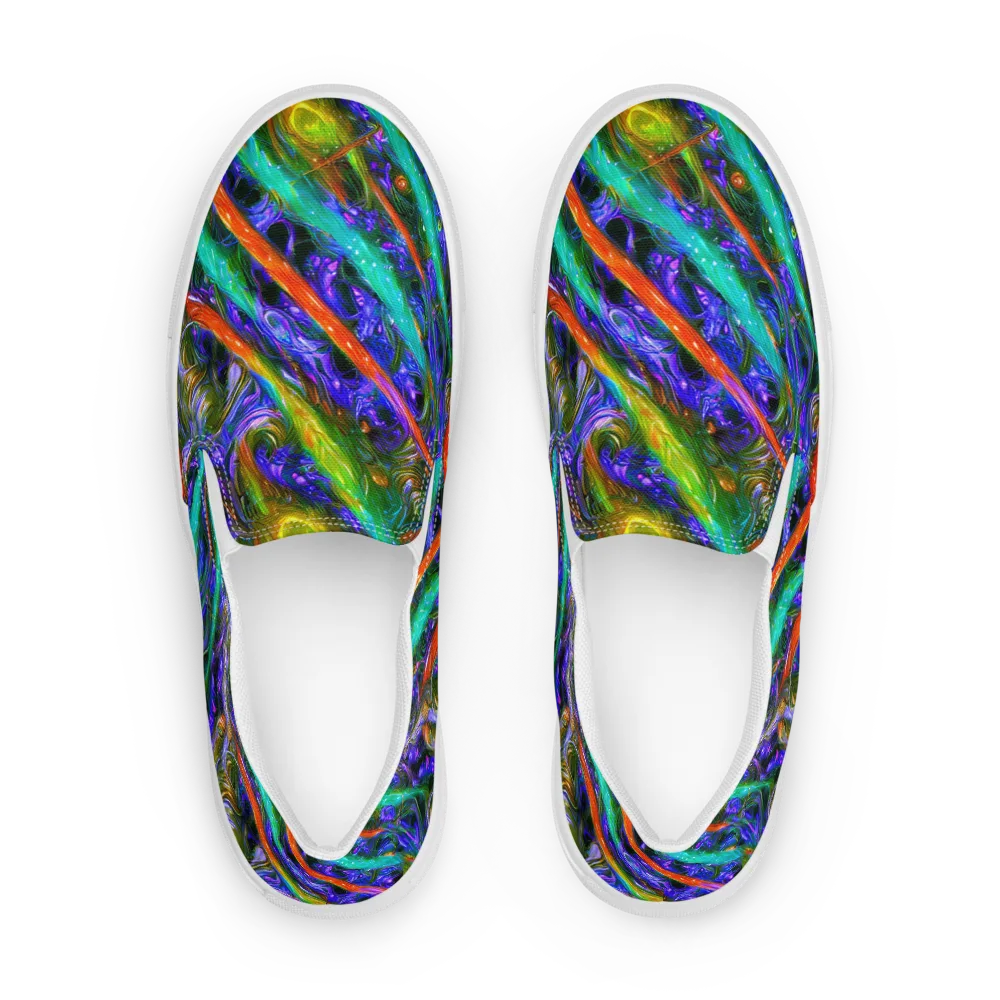 Turbulent Prism on Men's Slip-On Canvas Shoes — Front