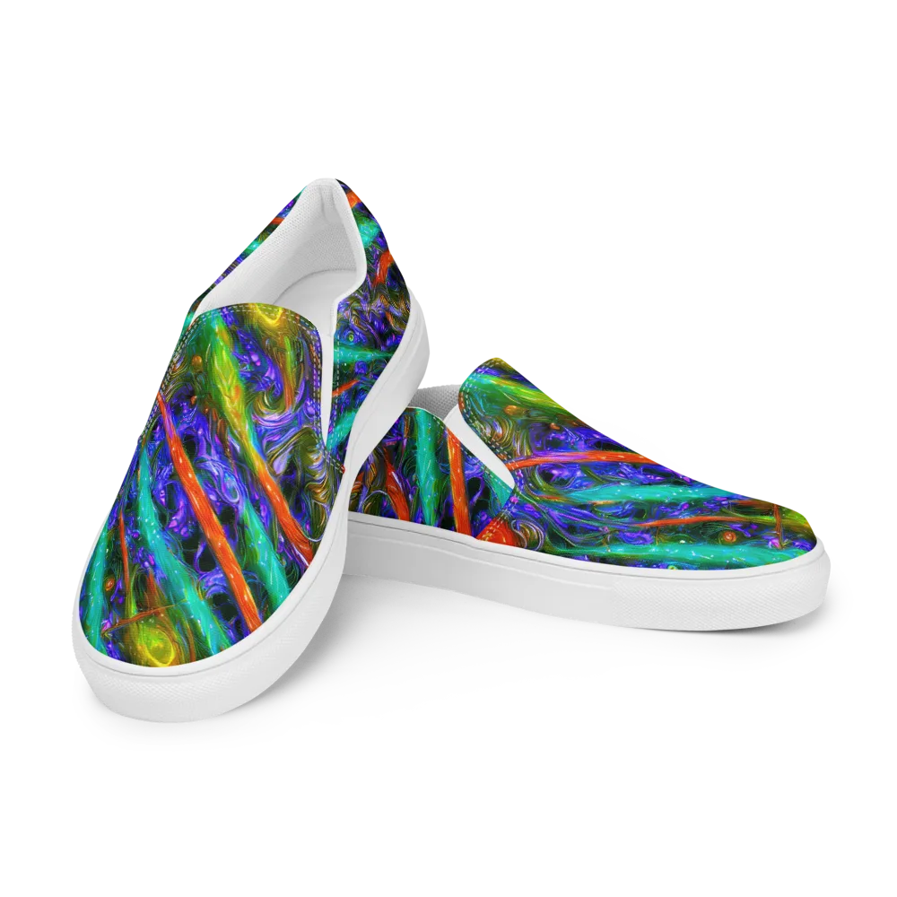 Turbulent Prism on Men's Slip-On Canvas Shoes — Left Front