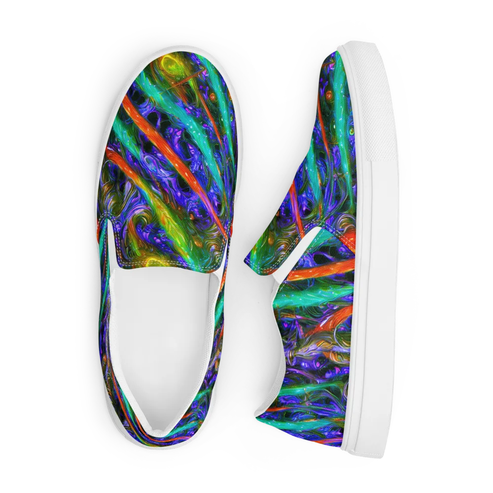 Turbulent Prism on Men's Slip-On Canvas Shoes — Front