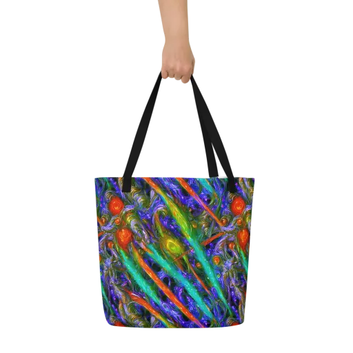 Turbulent Prism on a Large Tote Bag W/ Pocket