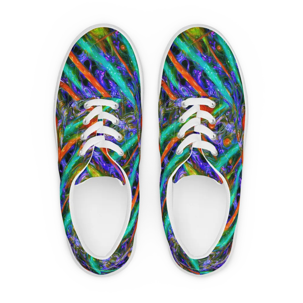 Turbulent Prism on Men's Lace-Up Canvas Shoes — Front