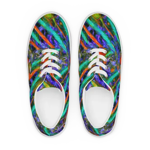 Turbulent Prism on a Men's Lace-Up Canvas Shoes
