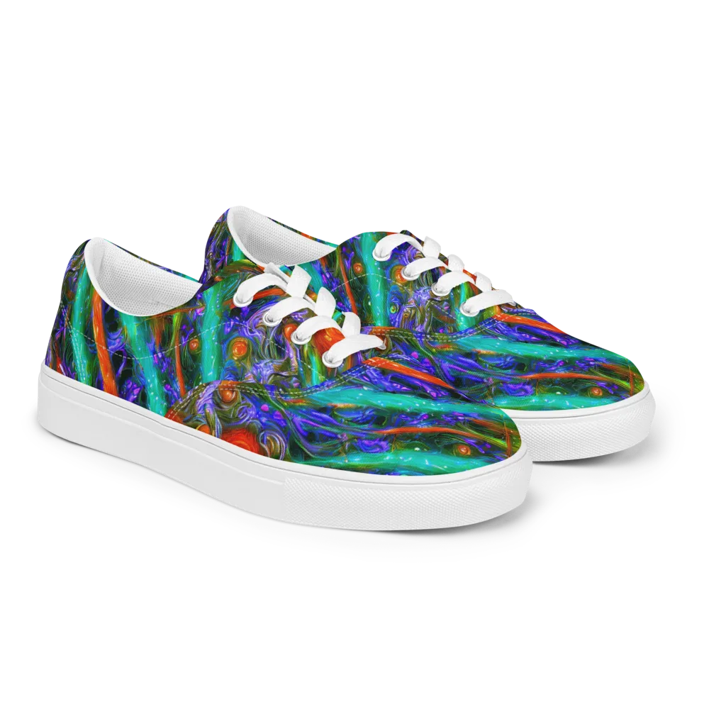 Turbulent Prism on Men's Lace-Up Canvas Shoes — Right Front