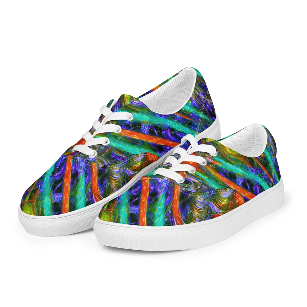 Turbulent Prism on Men's Lace-Up Canvas Shoes — Left Front