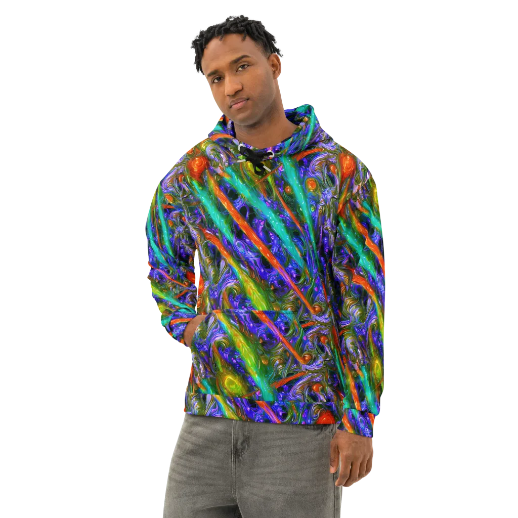 Turbulent Prism on Cotton Hoodie — Left Front
