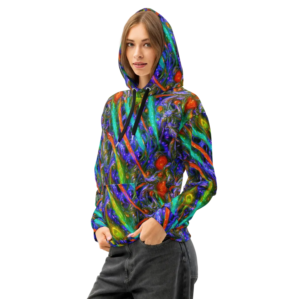 Turbulent Prism on Cotton Hoodie — Left Front