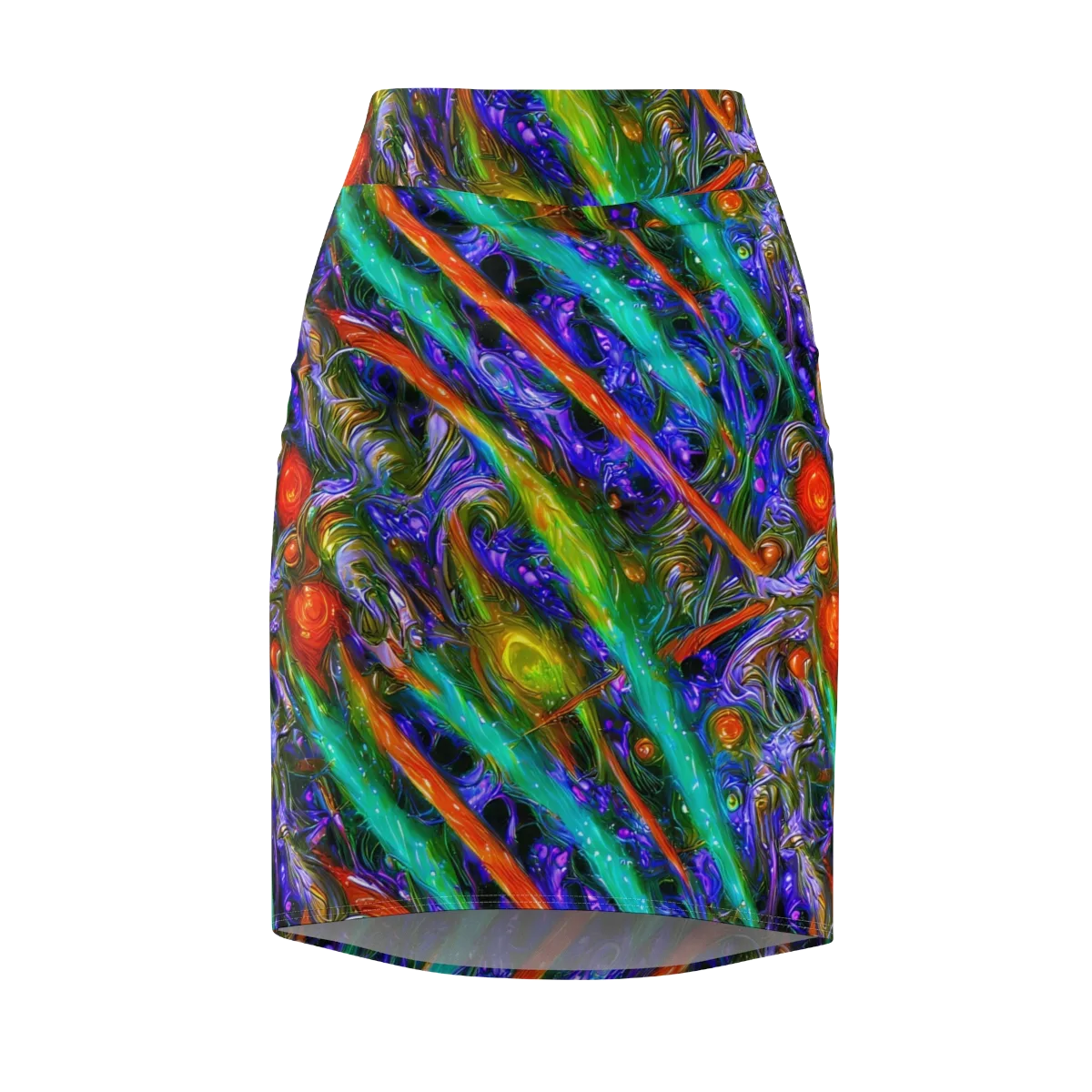 Turbulent Prism on Pencil Skirt — Front