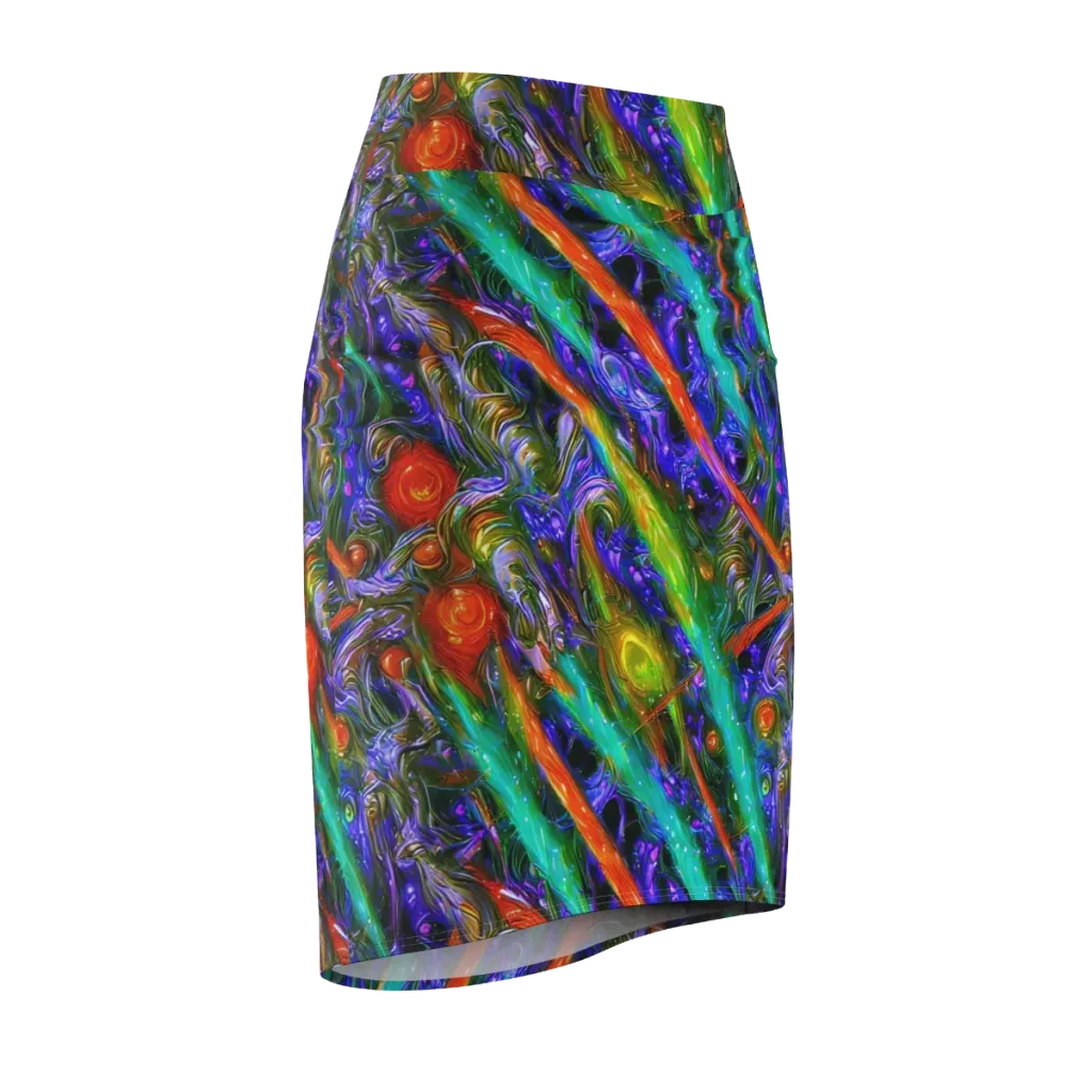 Turbulent Prism on Pencil Skirt — Front Side