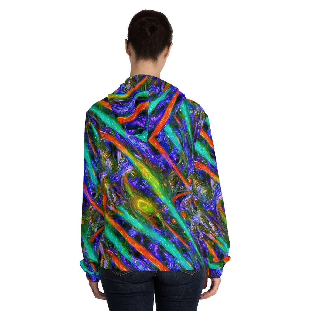 Turbulent Prism on Women's Full-Zip Hoodie — Back On Person