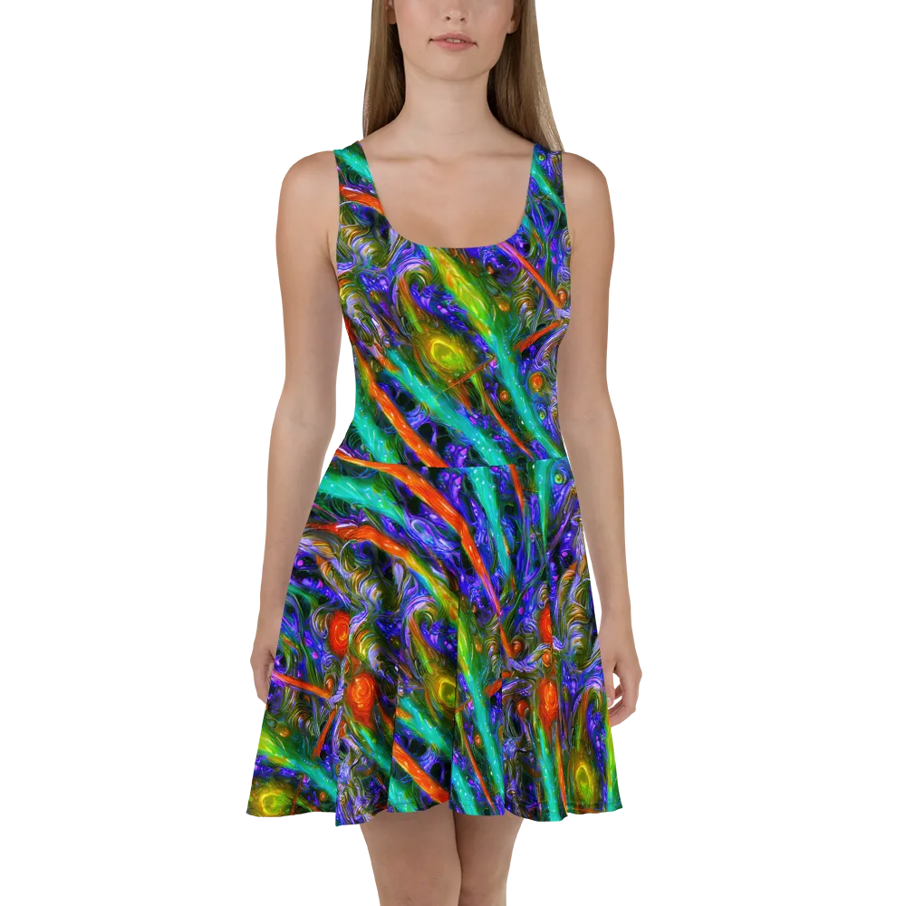 Turbulent Prism on Skater Dress — Front