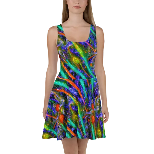 Turbulent Prism on a Skater Dress