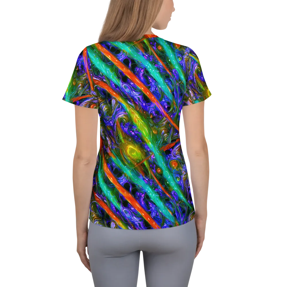 Turbulent Prism on Women's Athletic T-Shirt — Back