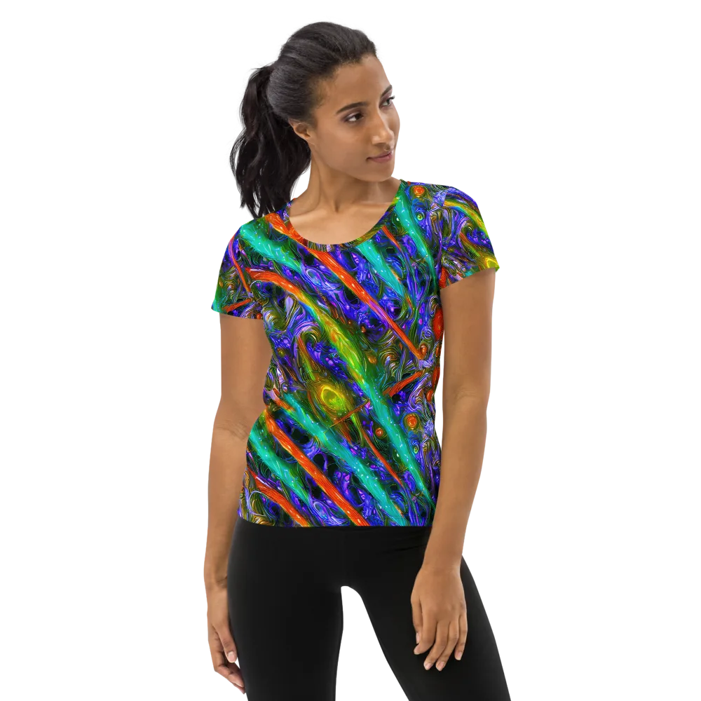 Turbulent Prism on Women's Athletic T-Shirt — Front