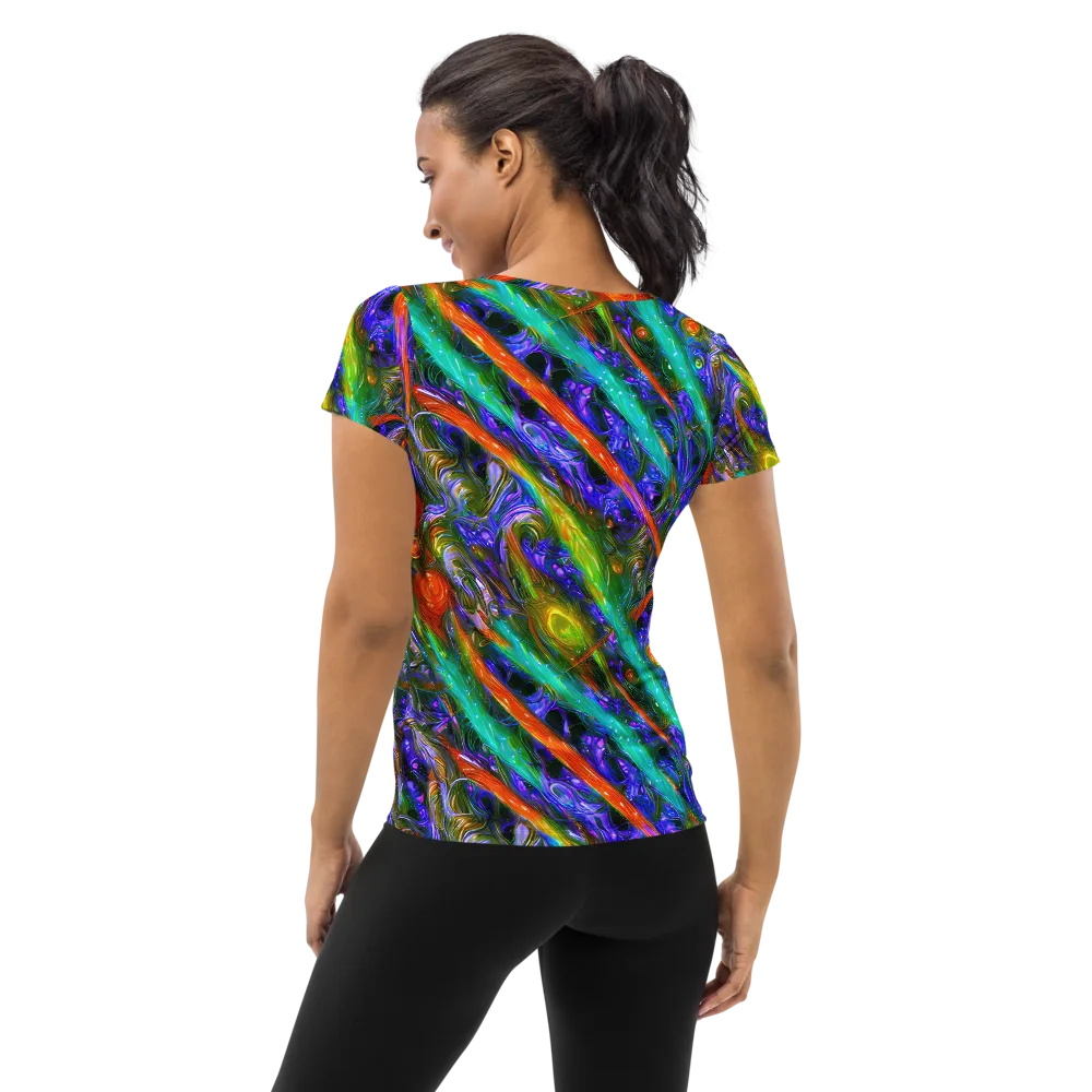 Turbulent Prism on Women's Athletic T-Shirt — Back