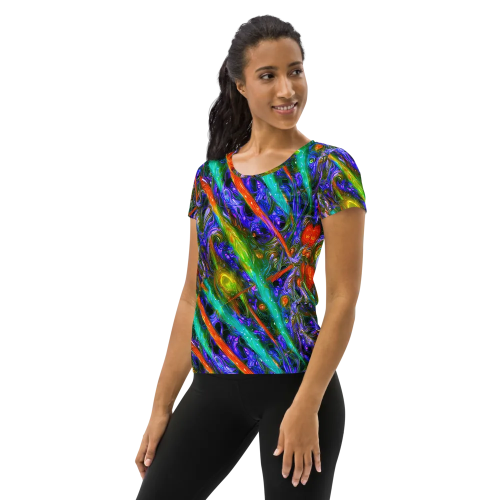 Turbulent Prism on Women's Athletic T-Shirt — Left