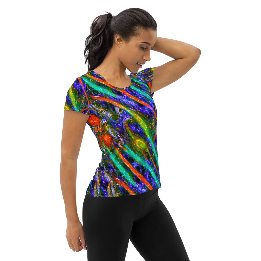 Turbulent Prism on Women's Athletic T-Shirt — Right