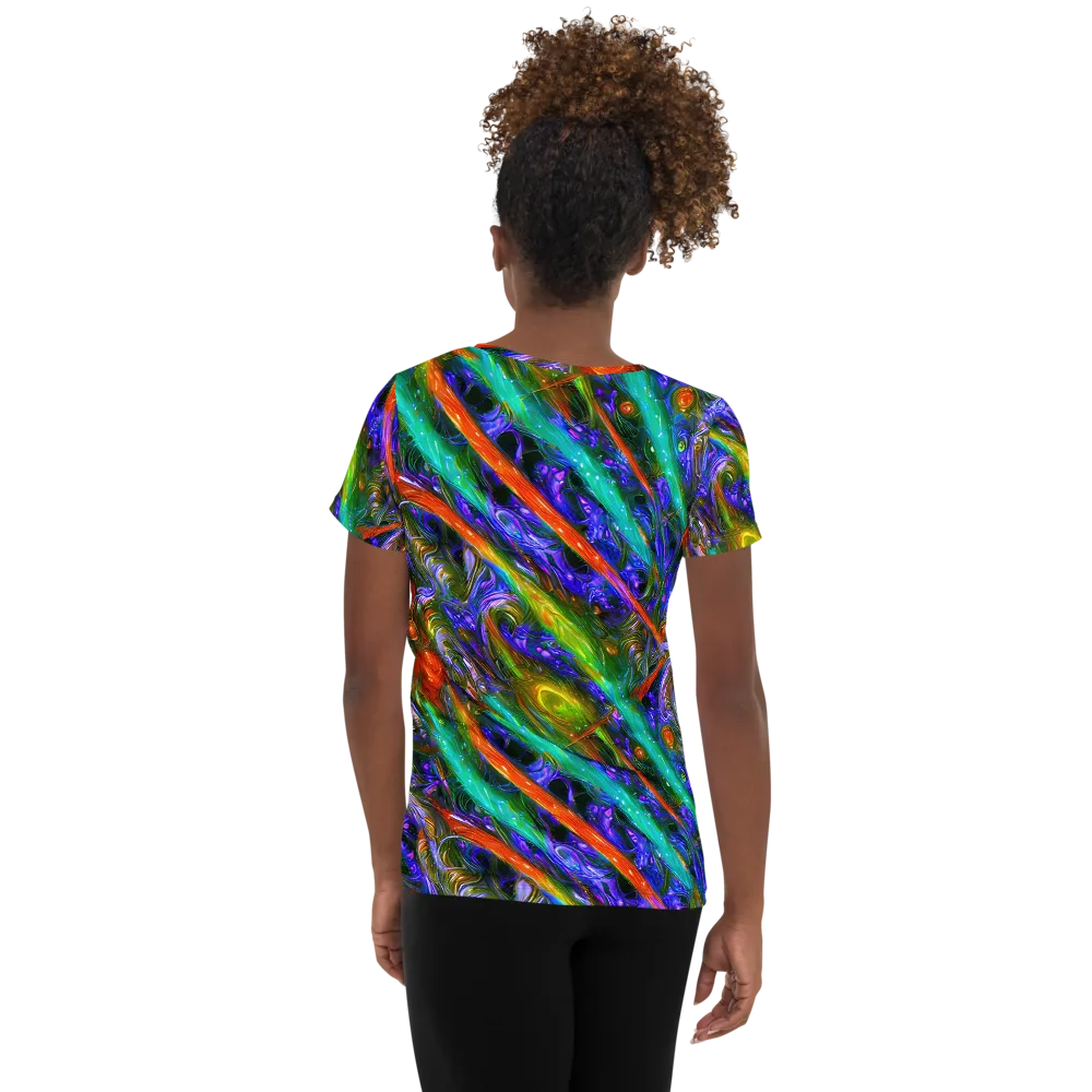 Turbulent Prism on Women's Athletic T-Shirt — Back