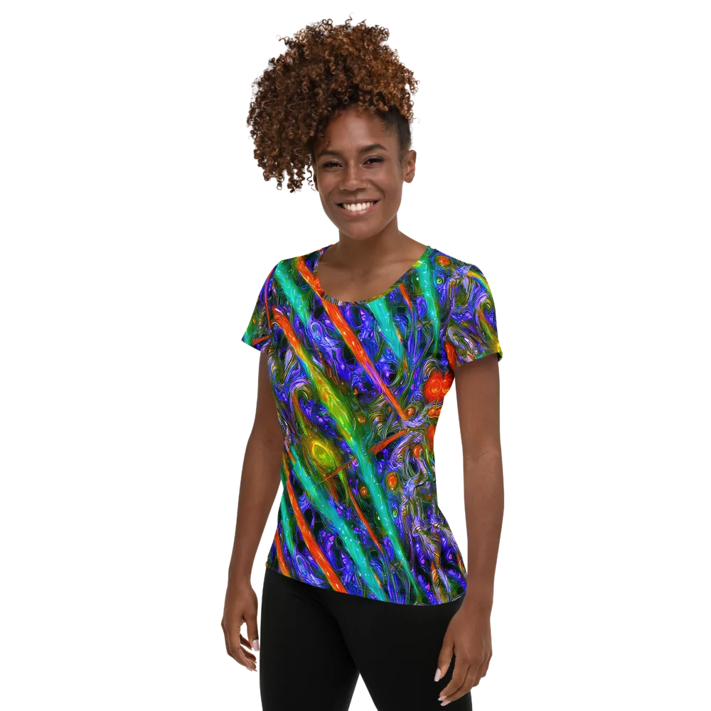 Turbulent Prism on Women's Athletic T-Shirt — Left