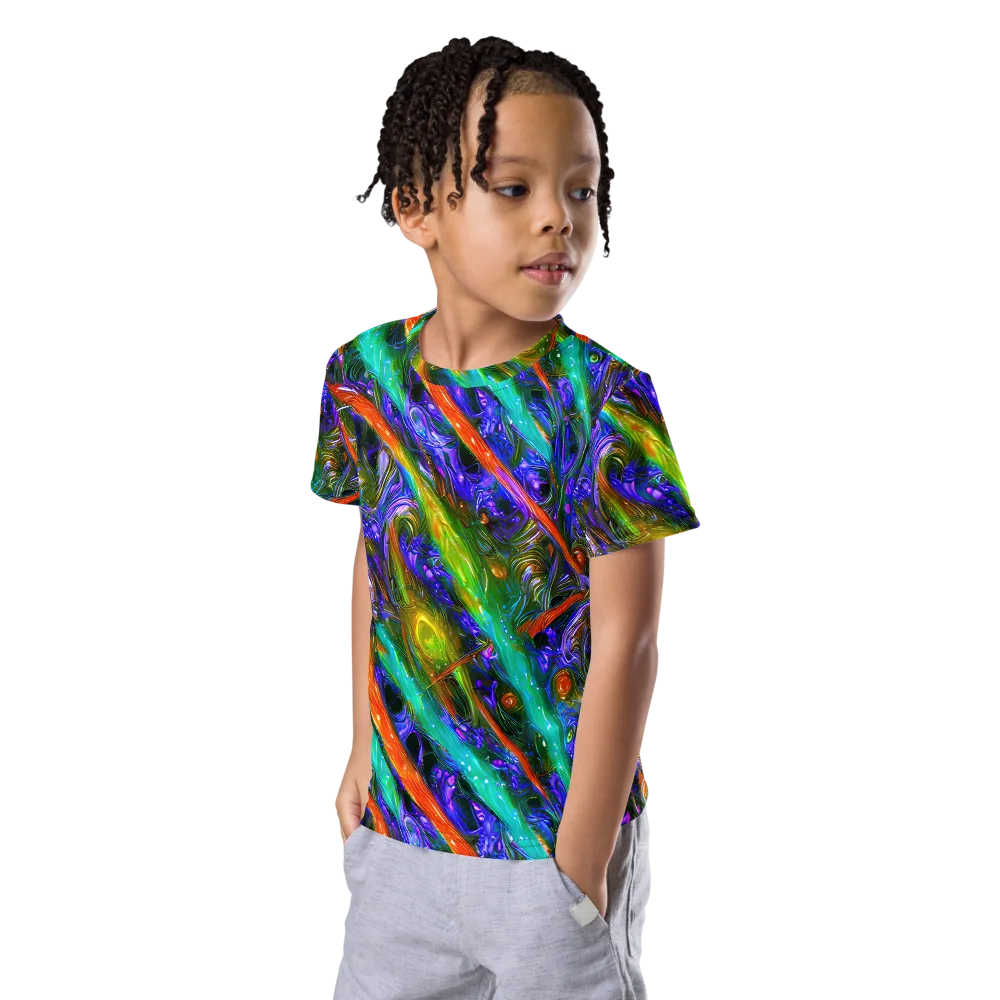 Turbulent Prism on Kids Crew Neck T-Shirt — Left Front