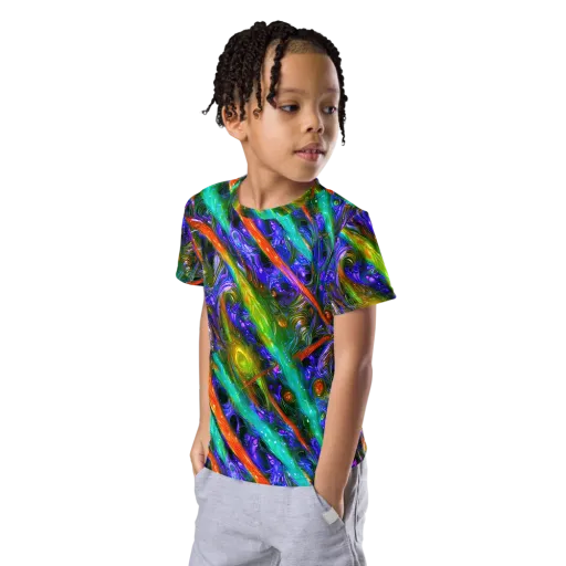 Turbulent Prism on a Kids Crew Neck T-Shirt