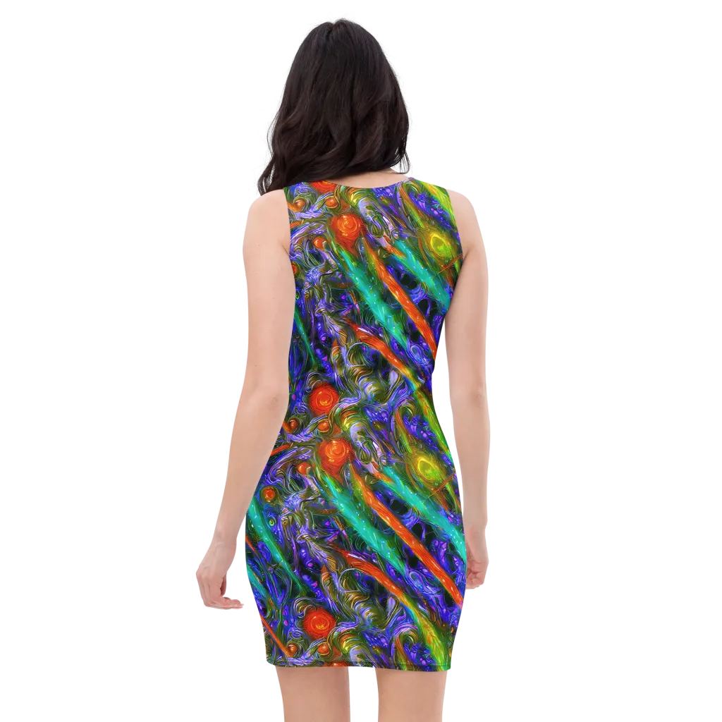 Turbulent Prism on Bodycon Dress — Back