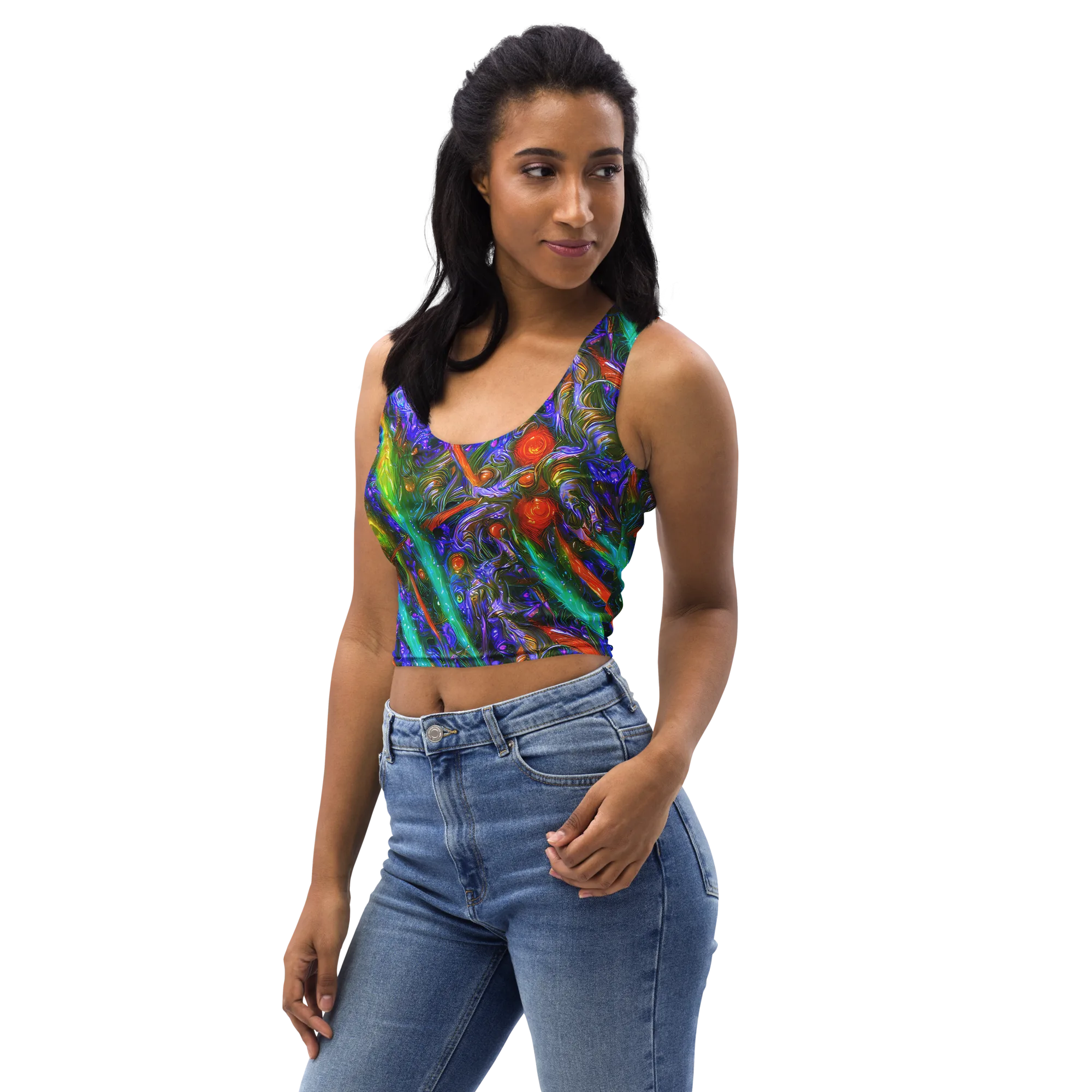 Turbulent Prism on Crop Top — Left Front