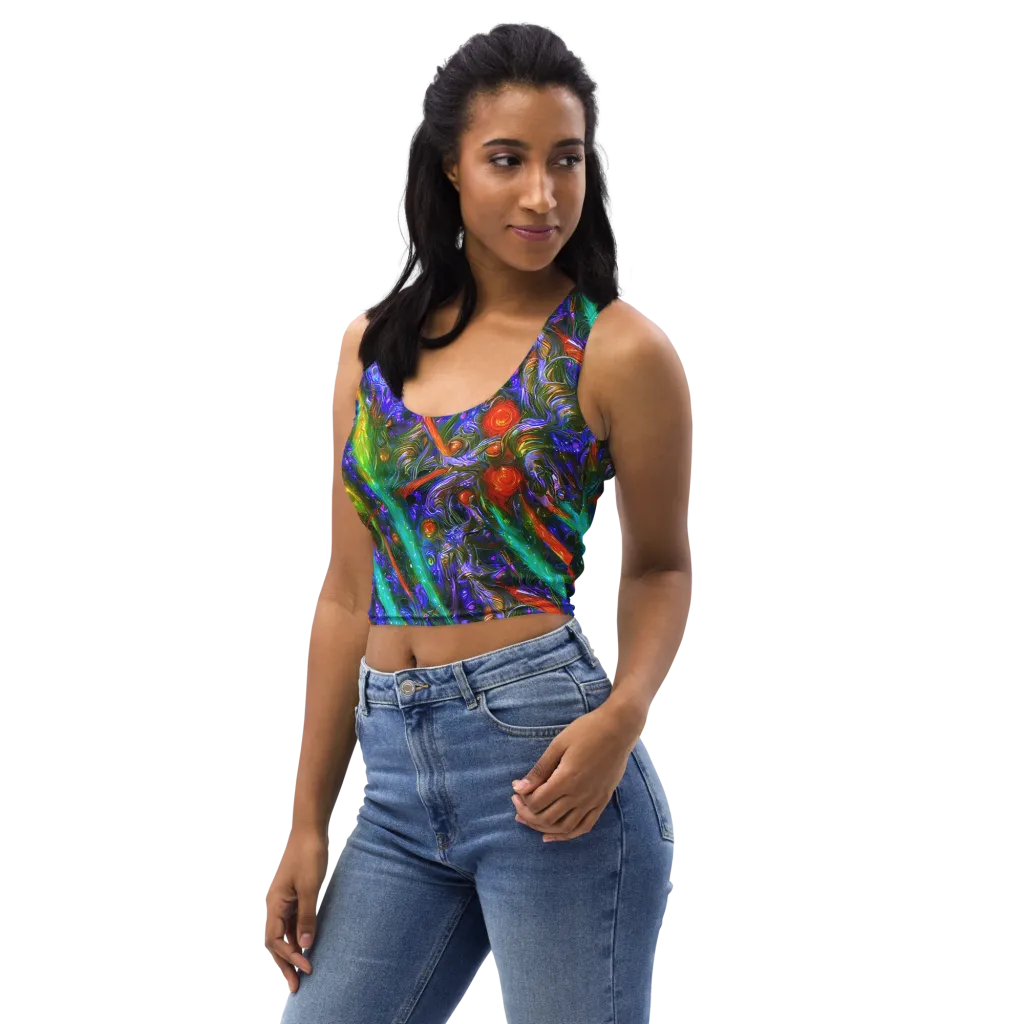 Turbulent Prism on Crop Top — Left Front