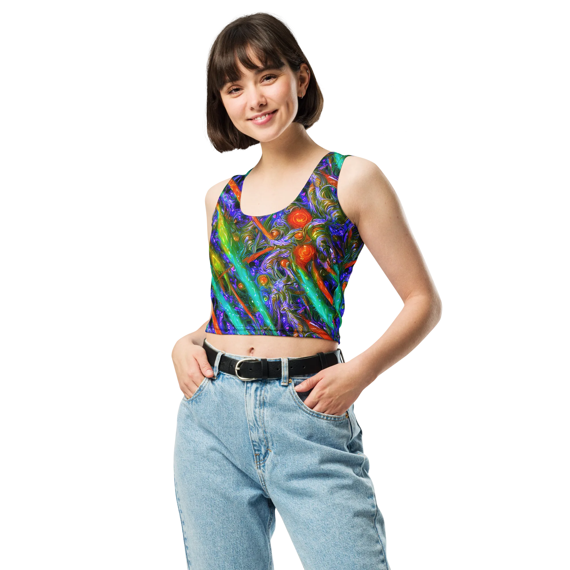 Turbulent Prism on Crop Top — Front