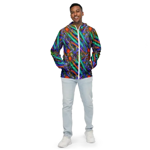 Turbulent Prism on a Men's Windbreaker