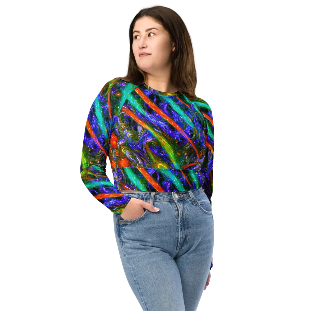 Turbulent Prism on Long Sleeve Crop Top — Front