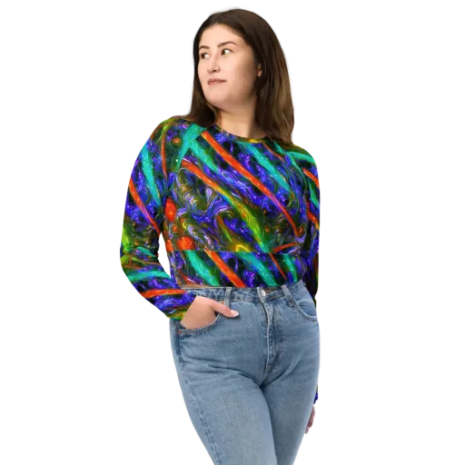 Turbulent Prism on a Long Sleeve Crop Top