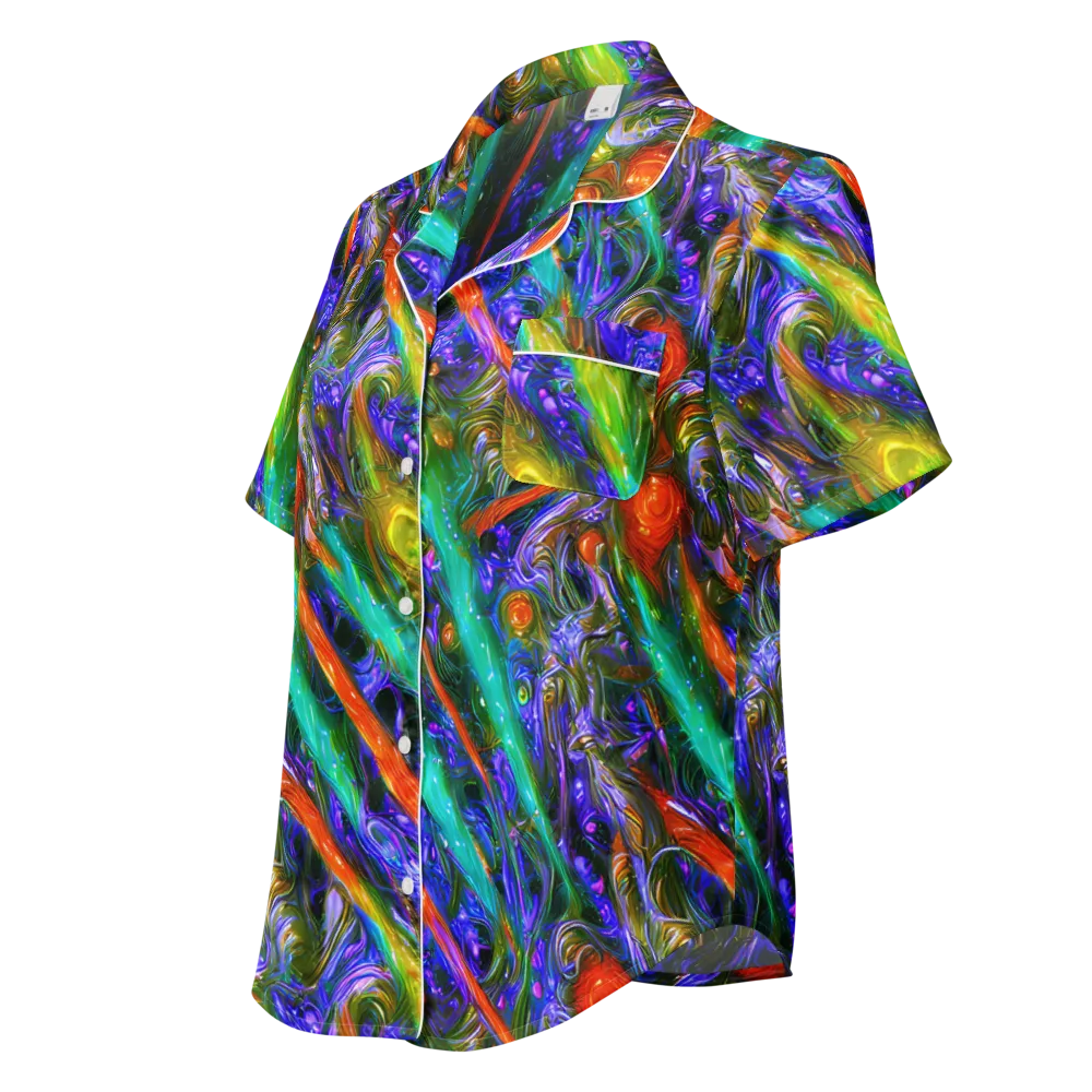 Turbulent Prism on Women's Short Sleeve Pajama Top — Left Front