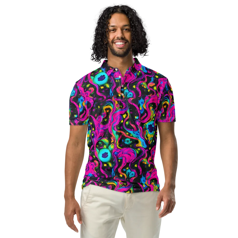 Afterdark Flow on Men's Slim Fit Polo Shirt — Front