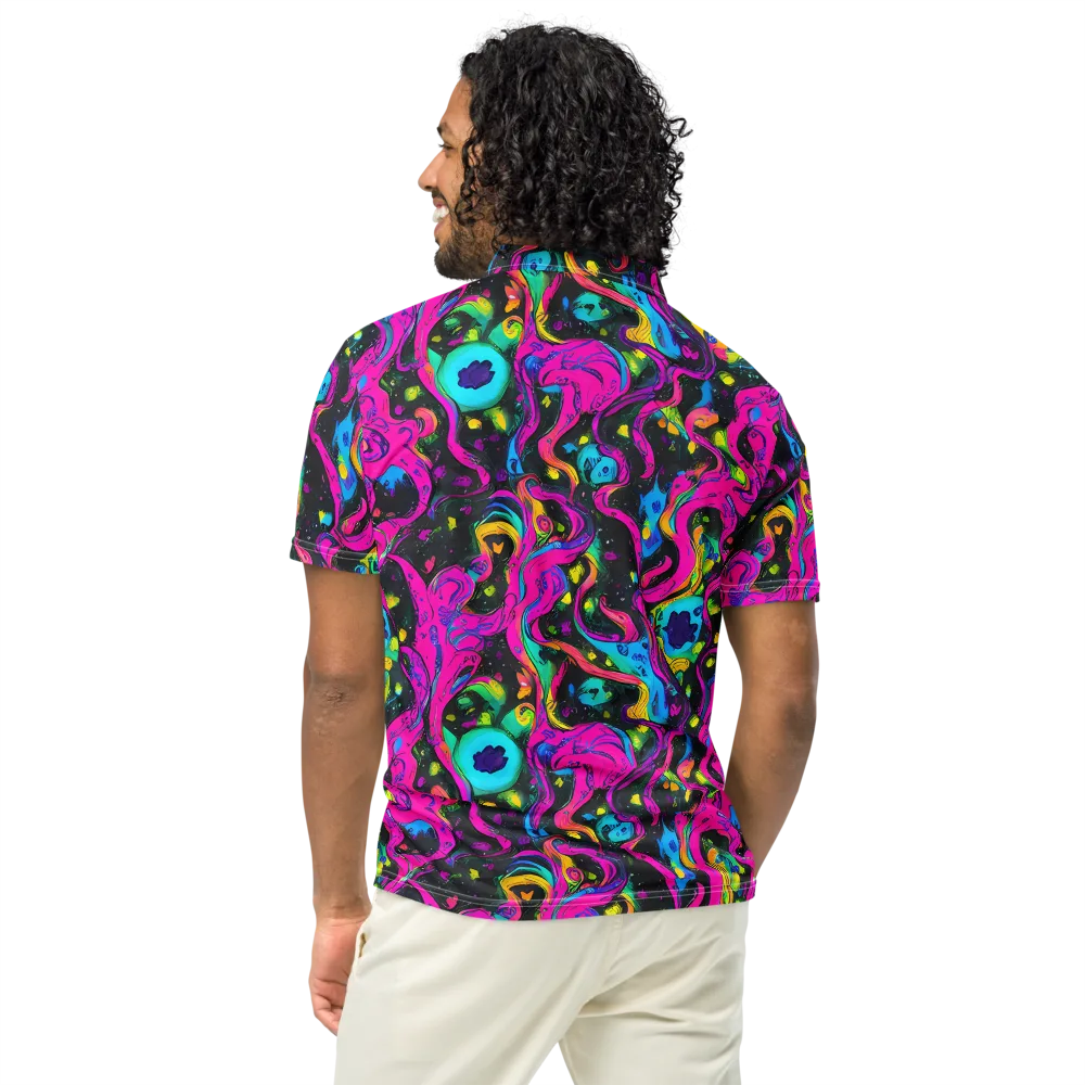 Afterdark Flow on Men's Slim Fit Polo Shirt — Back