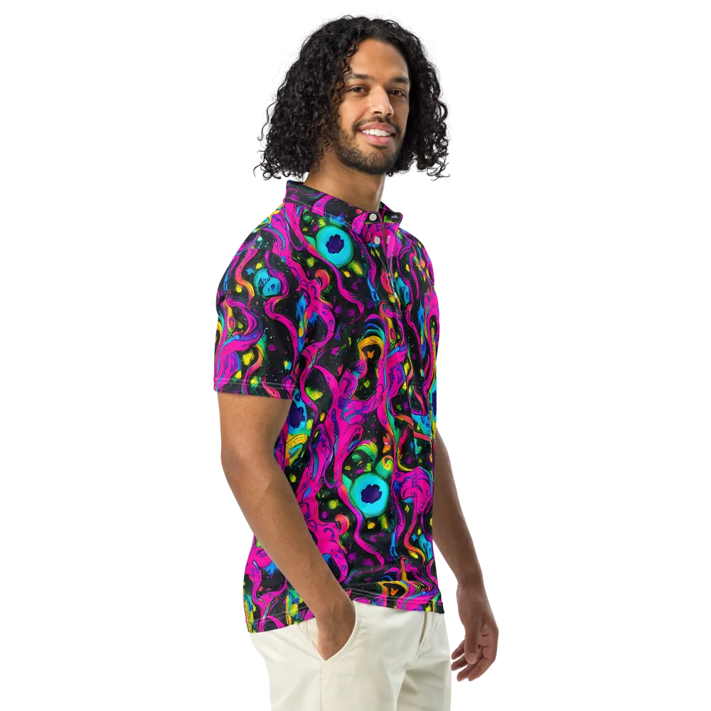 Afterdark Flow on Men's Slim Fit Polo Shirt — Right Front