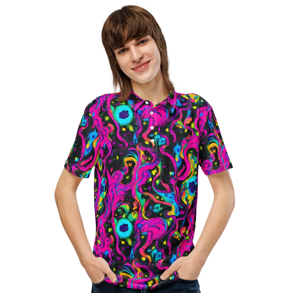 Afterdark Flow on Men's Slim Fit Polo Shirt — Front
