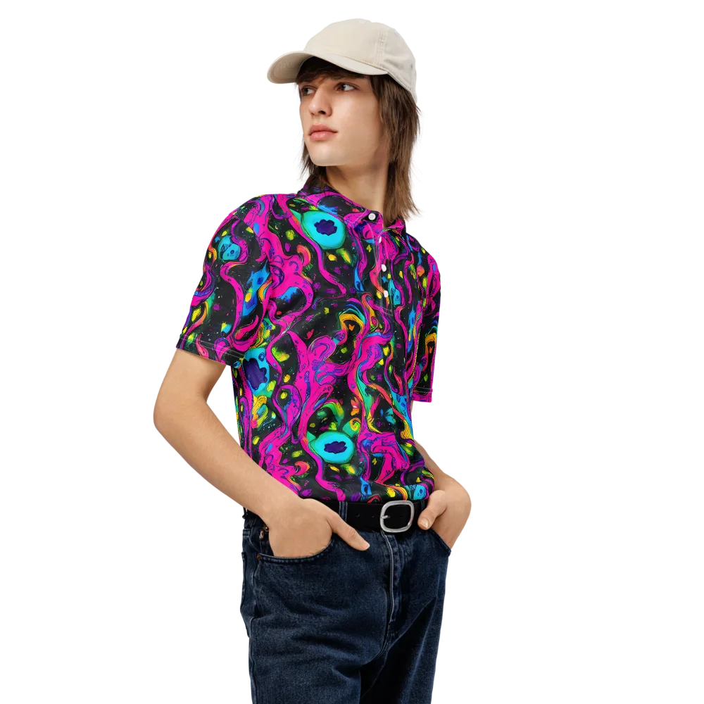 Afterdark Flow on Men's Slim Fit Polo Shirt — Right Front