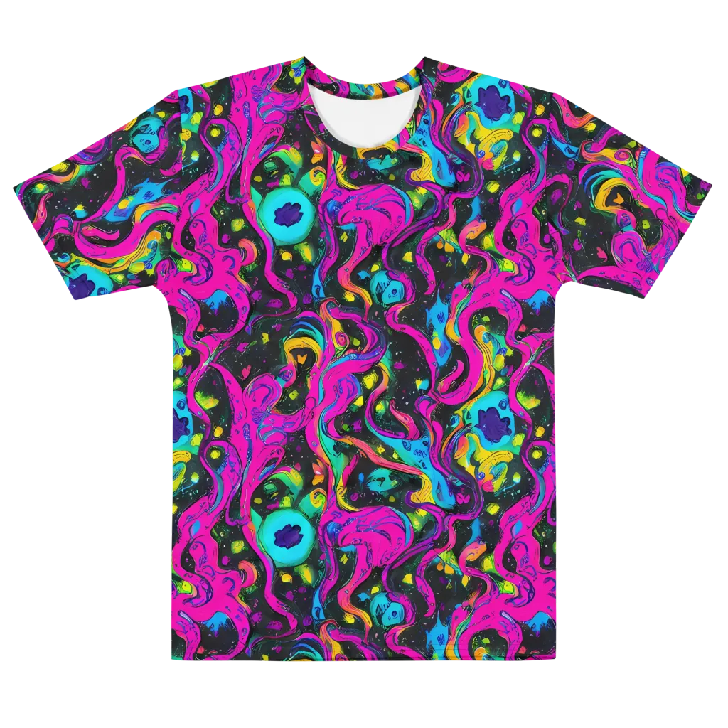Afterdark Flow on Men's Cotton Crew Neck T-Shirt — Front