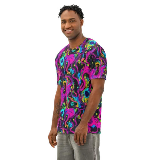 Afterdark Flow on a Men's Cotton Crew Neck T-Shirt
