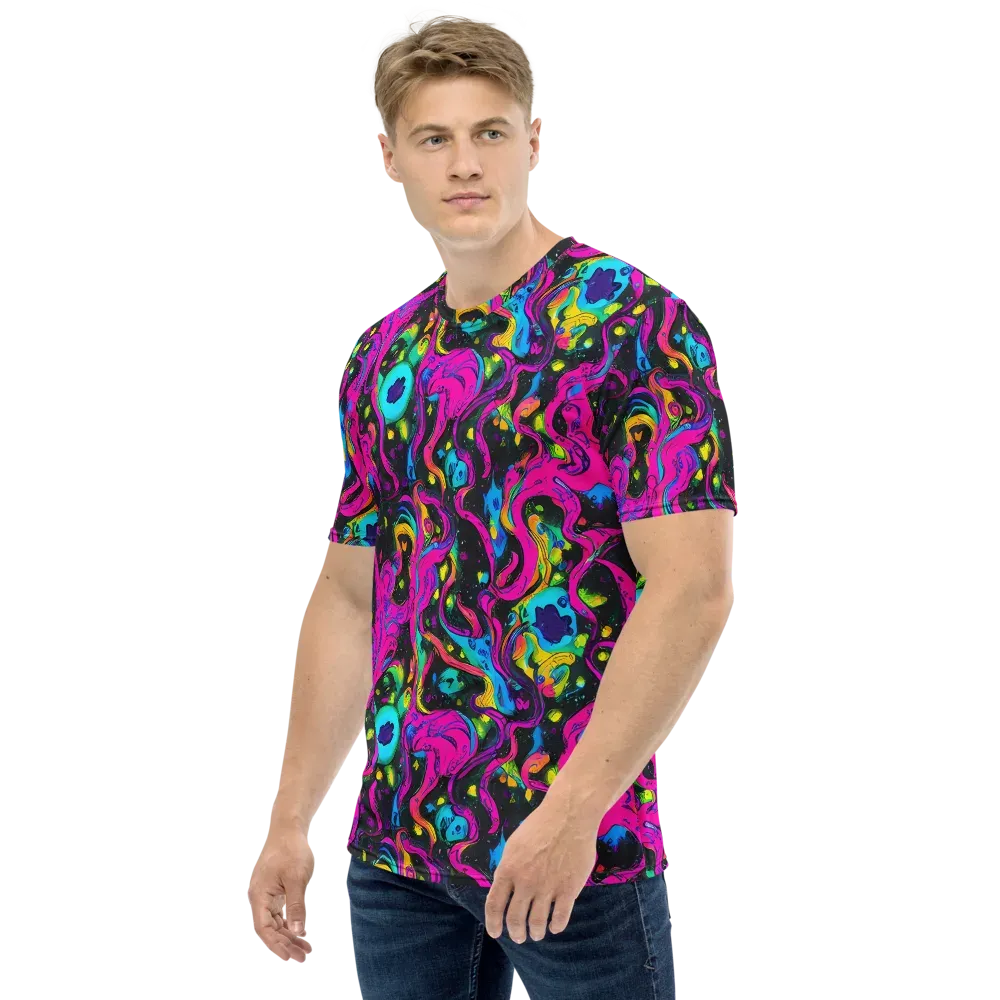 Afterdark Flow on Men's Crew Neck T-Shirt — Left