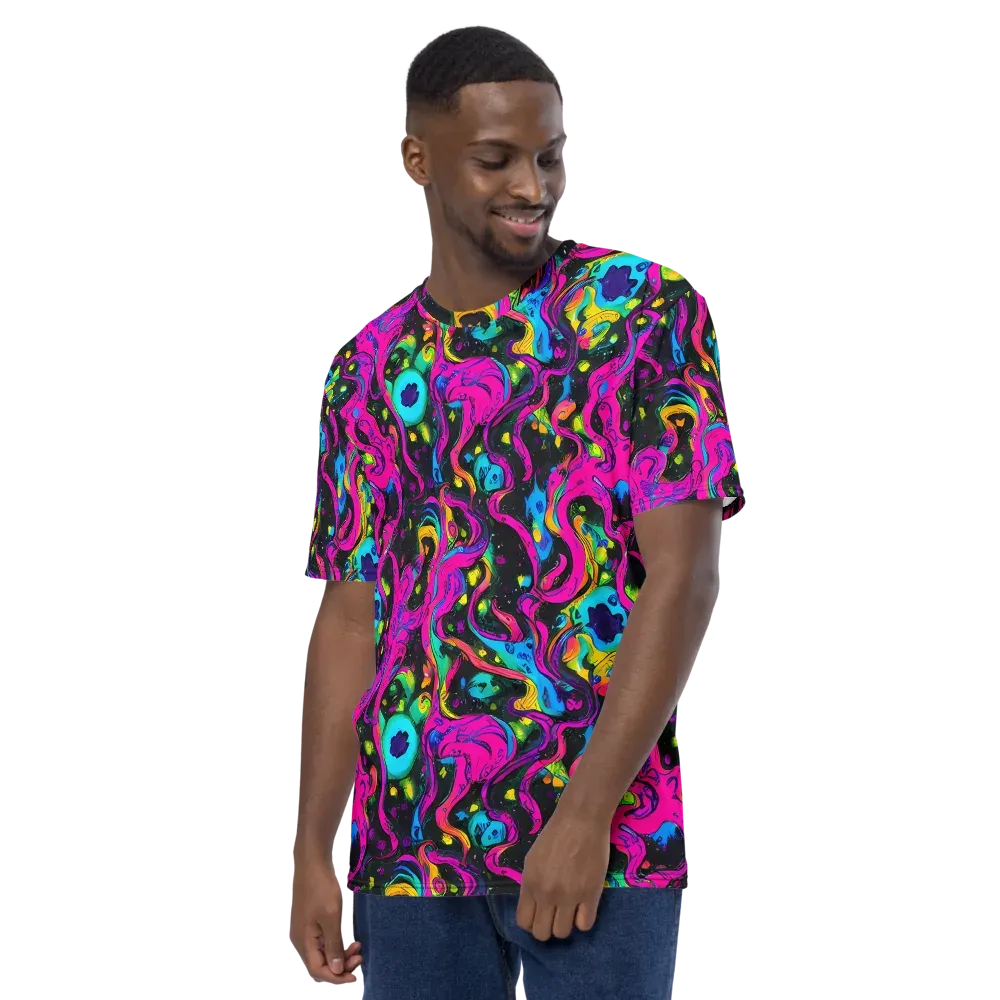 Afterdark Flow on Men's Crew Neck T-Shirt — Left