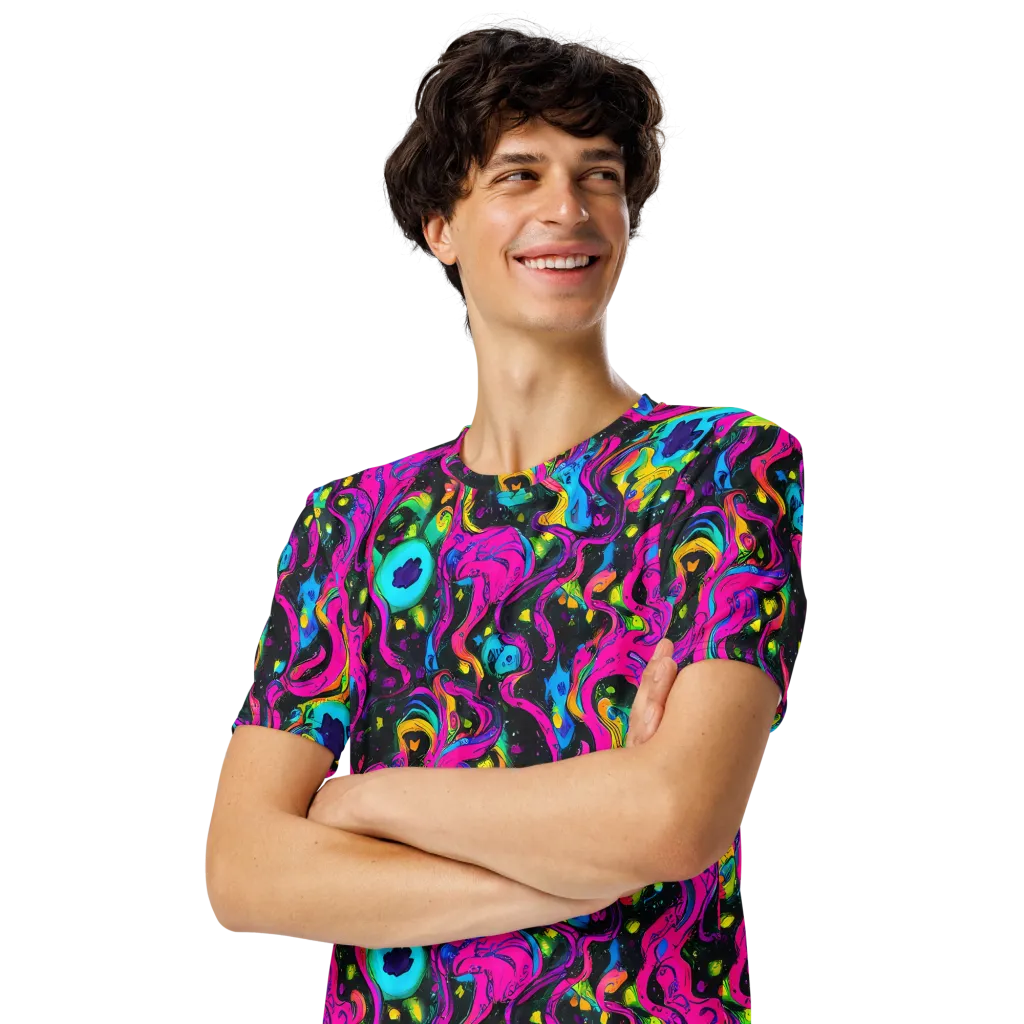 Afterdark Flow on Men's Crew Neck T-Shirt — Left Front