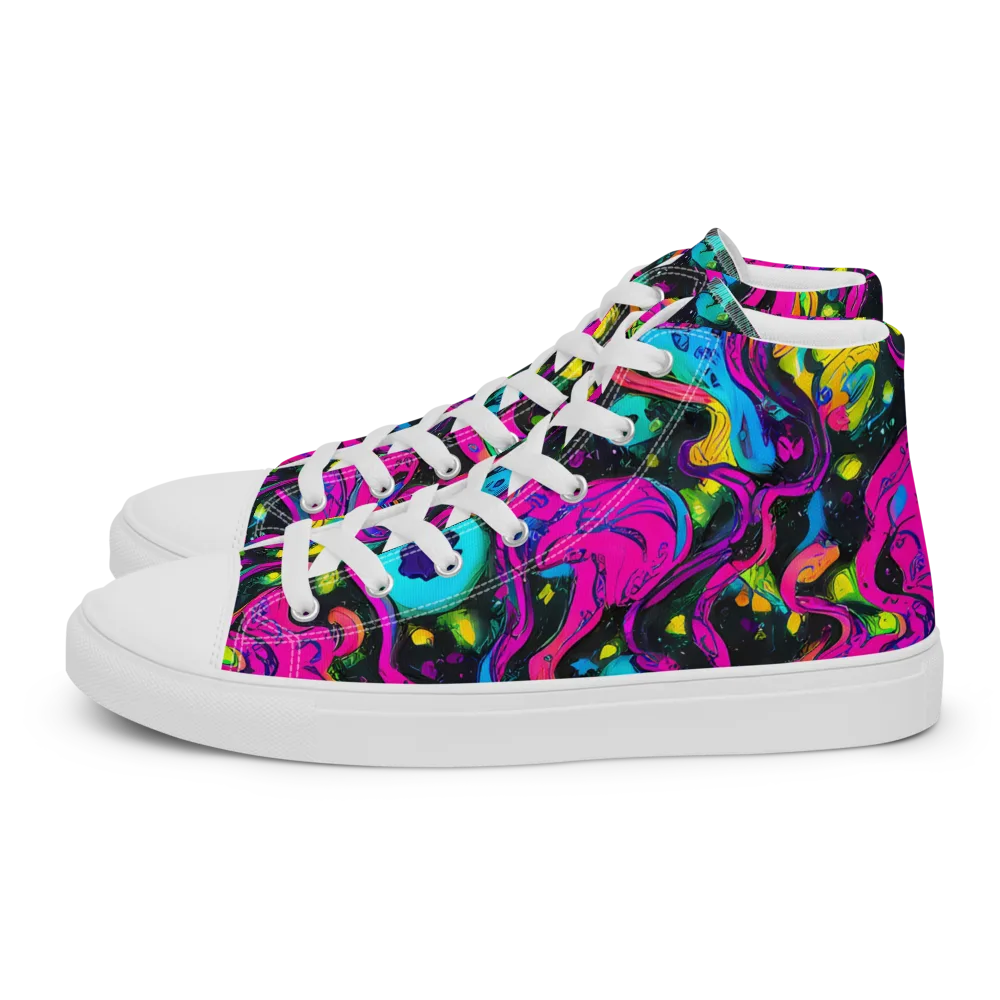 Afterdark Flow on Men's High Top Canvas Shoes — Left
