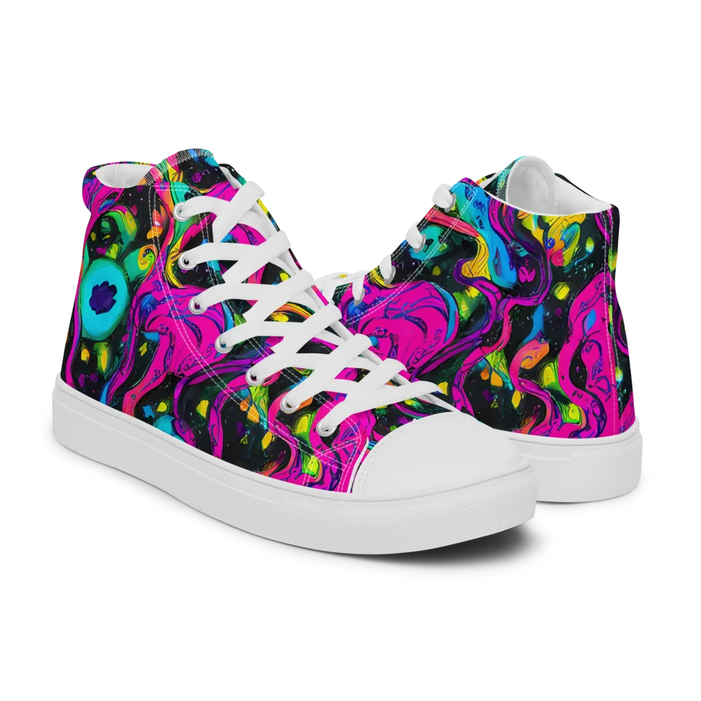 Afterdark Flow on Men's High Top Canvas Shoes — Right