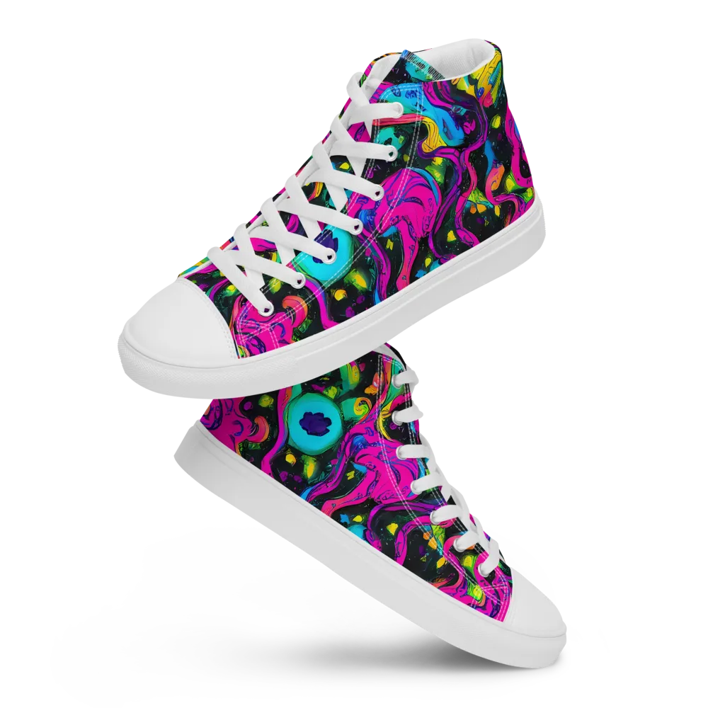Afterdark Flow on Men's High Top Canvas Shoes — Front