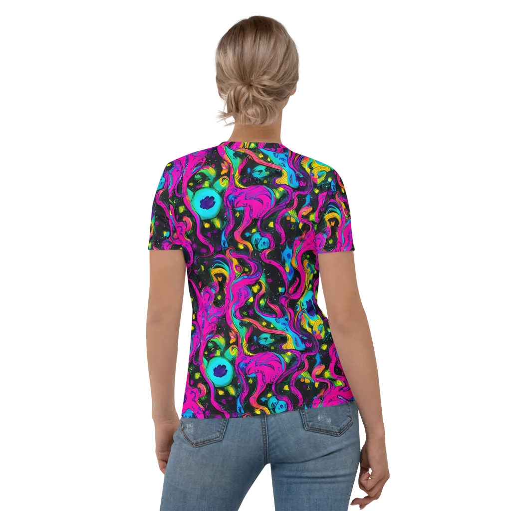 Afterdark Flow on Women's Crew Neck T-Shirt — Back