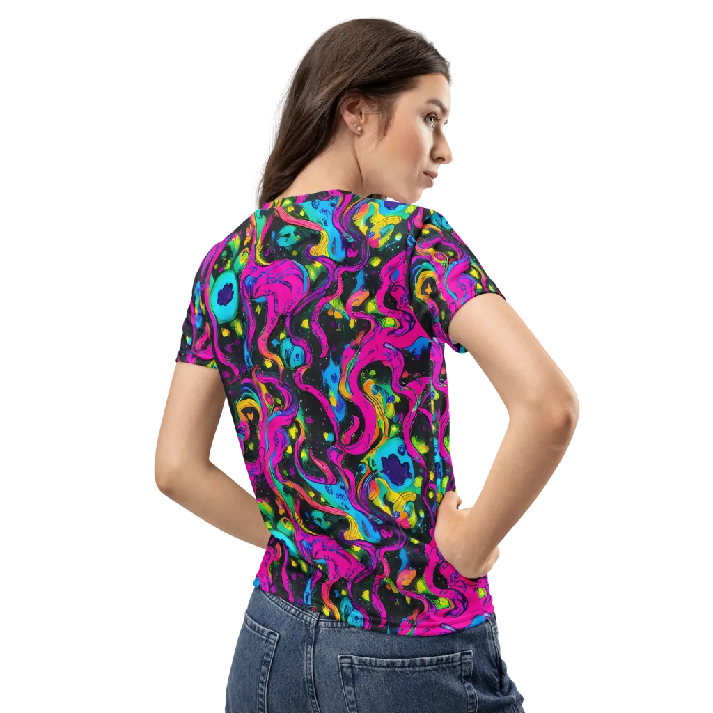 Afterdark Flow on Women's Crew Neck T-Shirt — Back